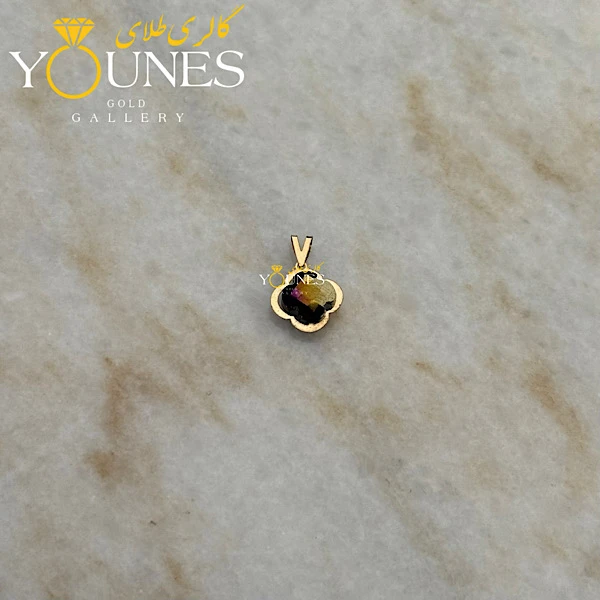 آویز طلا سواروسکی گل مشکی